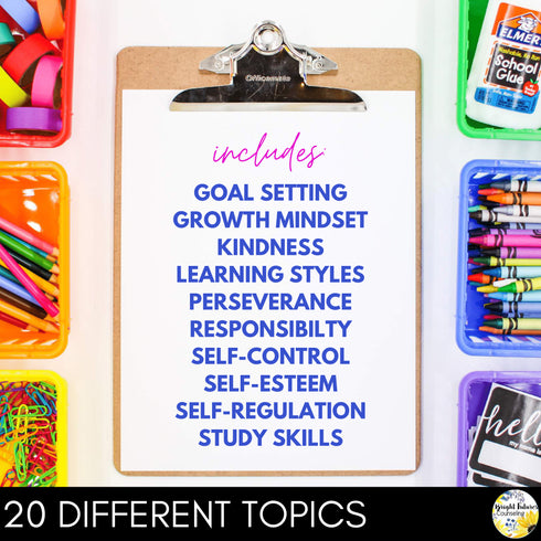 Elementary School Counseling Low-Prep and Engaging SEL Guidance Lessons Bundle